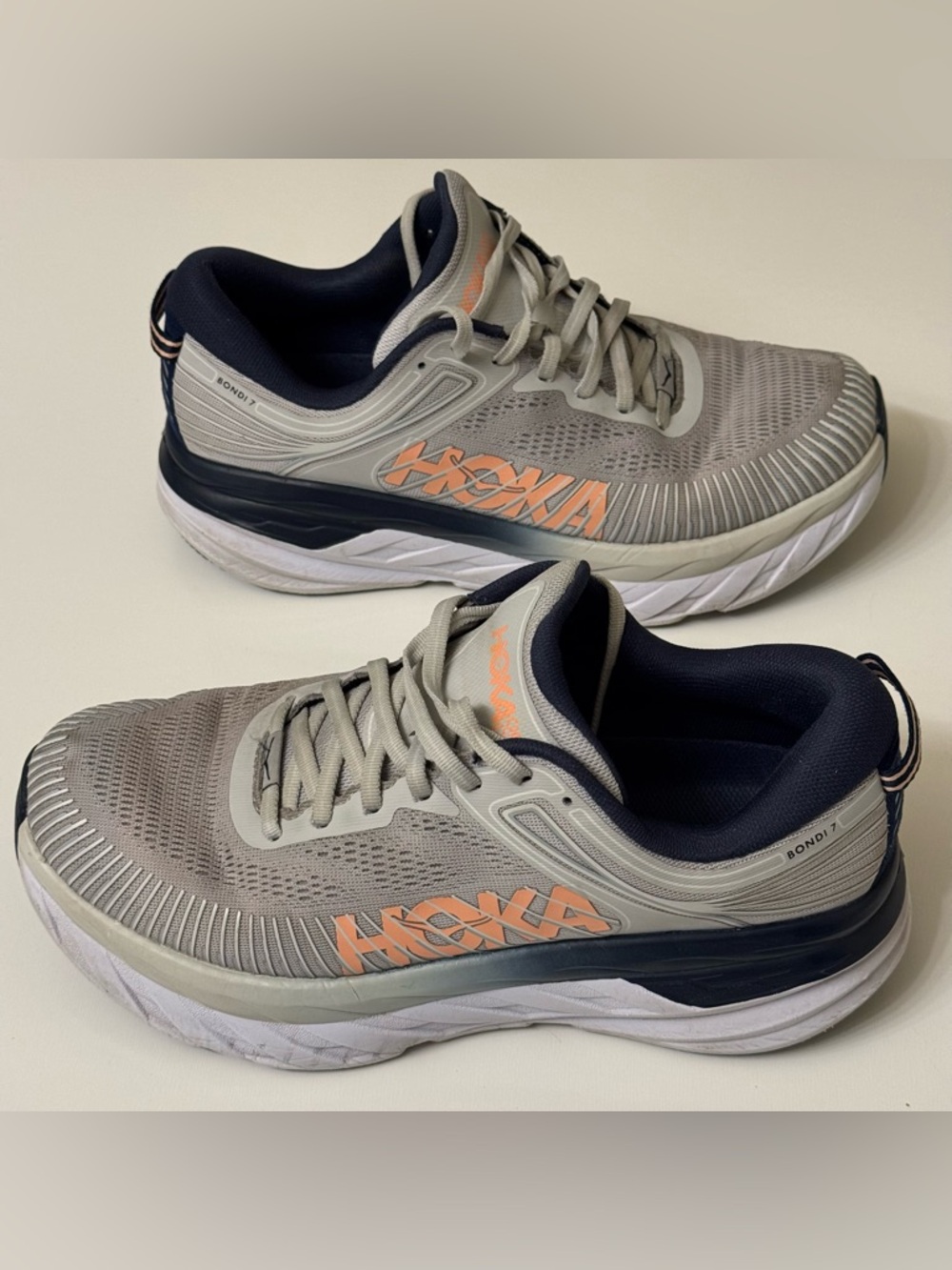 Hoka Bondi 7 Lunar Rock Black/Iris Women's Running Shoes Size 9.5 - Picture 5 of 10